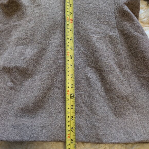 Vintage Calvin Klein Double Breasted Wool/Silk Pea Coat | Oat Women's Size 10 - Picture 12 of 15